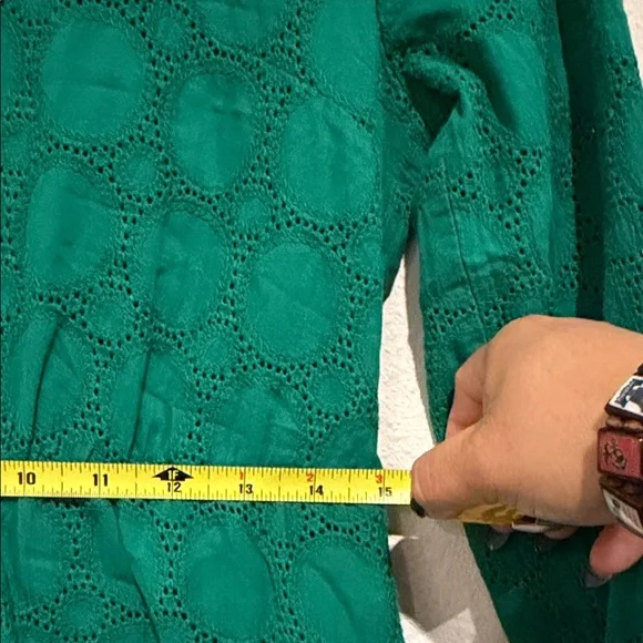 J. Crew Long Sleeve Green Dress - Picture 3 of 9